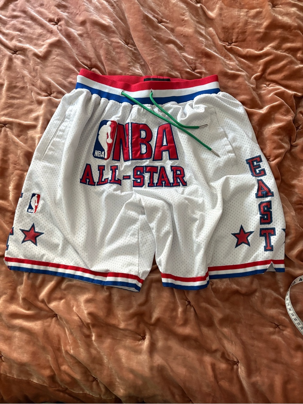 Just Don NBA All-Star East White Basketball Shorts with Red & Blue Accents